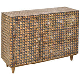 Bone Inlay Solid Wood Buffet Sideboard With 6 Drawers